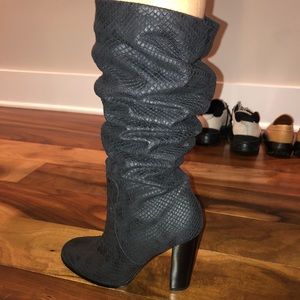 Michael kors black snakeskin boot